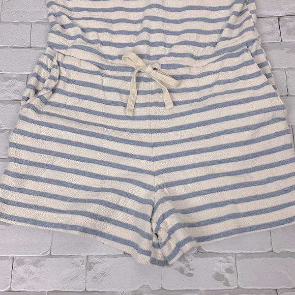 Old Navy Cotton tank striped Romper shorts set Blue and Creme Size Small - Picture 5 of 11
